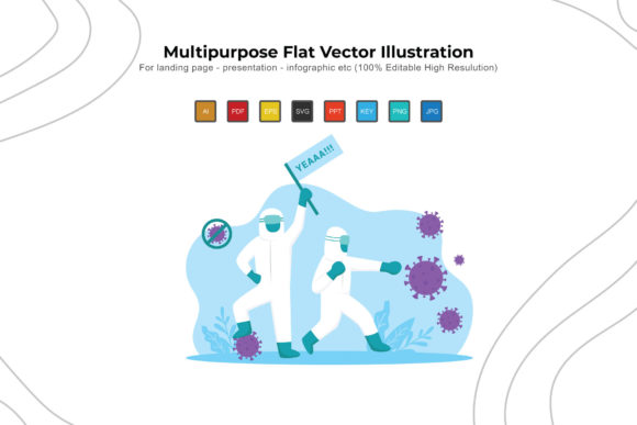 Fight Corona Everytime Flat Illustration Guide
