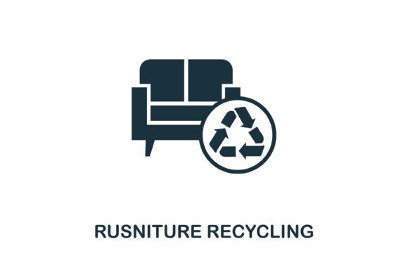 Rusniture Recycling Icon: A Versatile Vector Asset for Sustainable Design